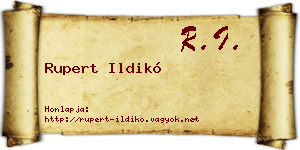 Rupert Ildikó névjegykártya